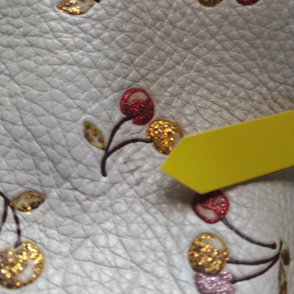 Coach Cream Cherry Print Tote Bag - Picture 3 of 8